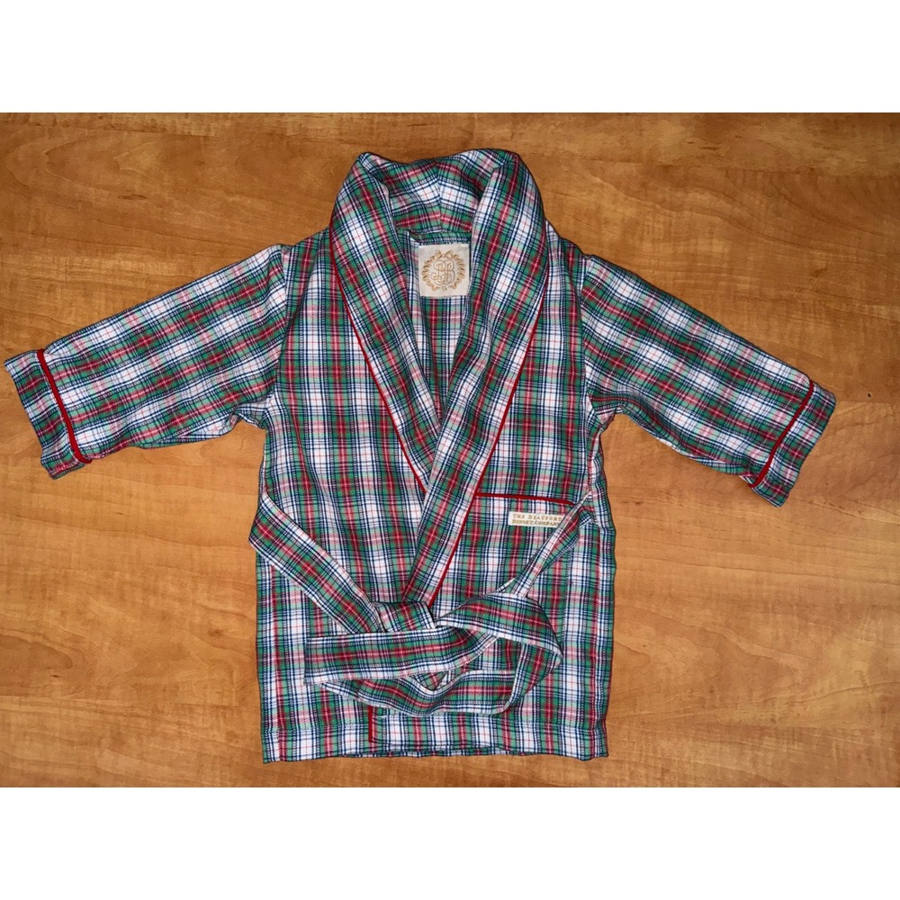 The Beaufort Bonnet Company Kids Plaid Robe Red Green White Holiday 18/24M